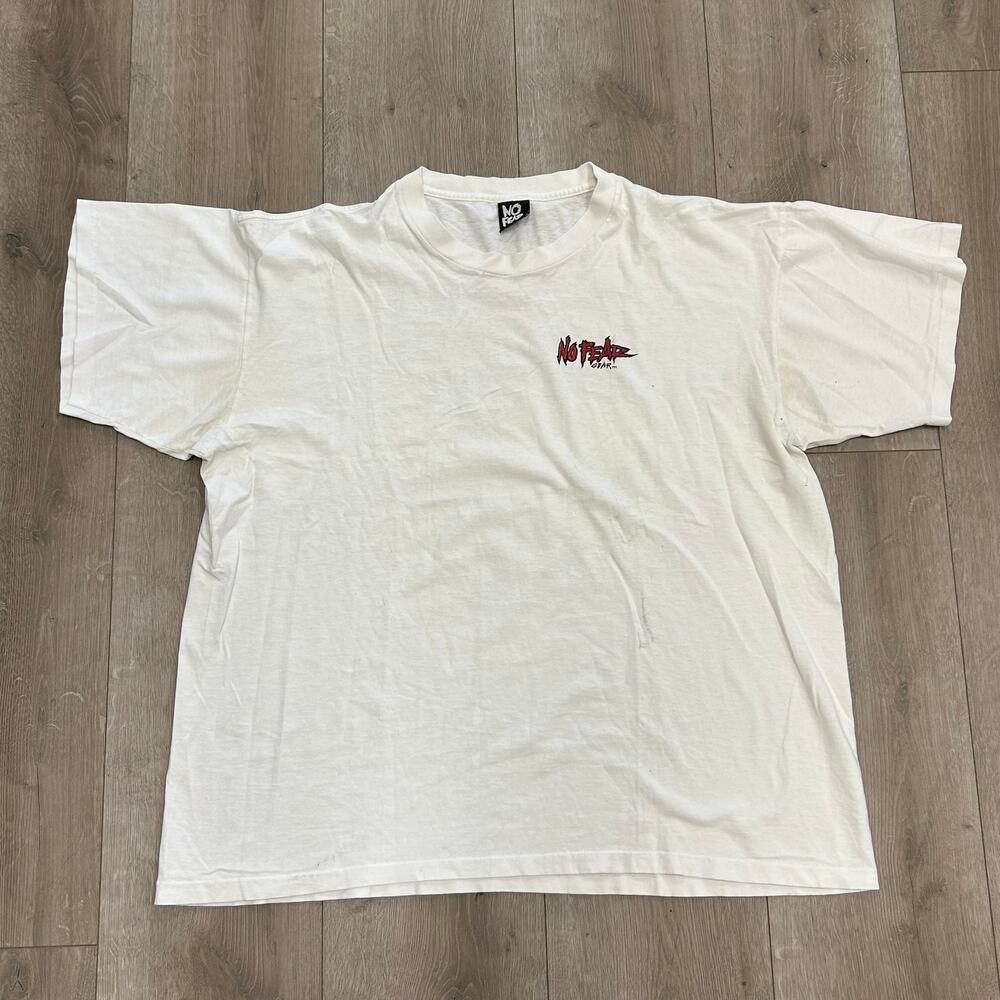 Vintage 90s No Fear World Cup Final Tee T Shirt Size XL white B22
